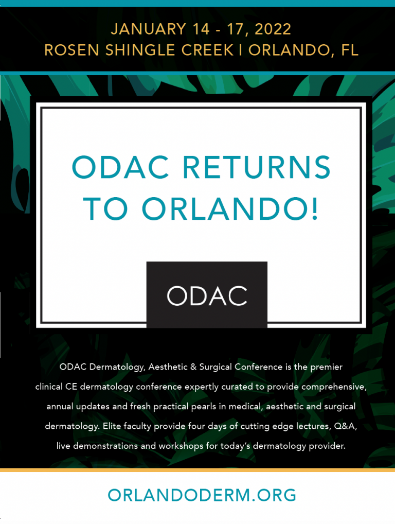 Download the Brochure ODAC Dermatology, Aesthetic and Surgical Conference